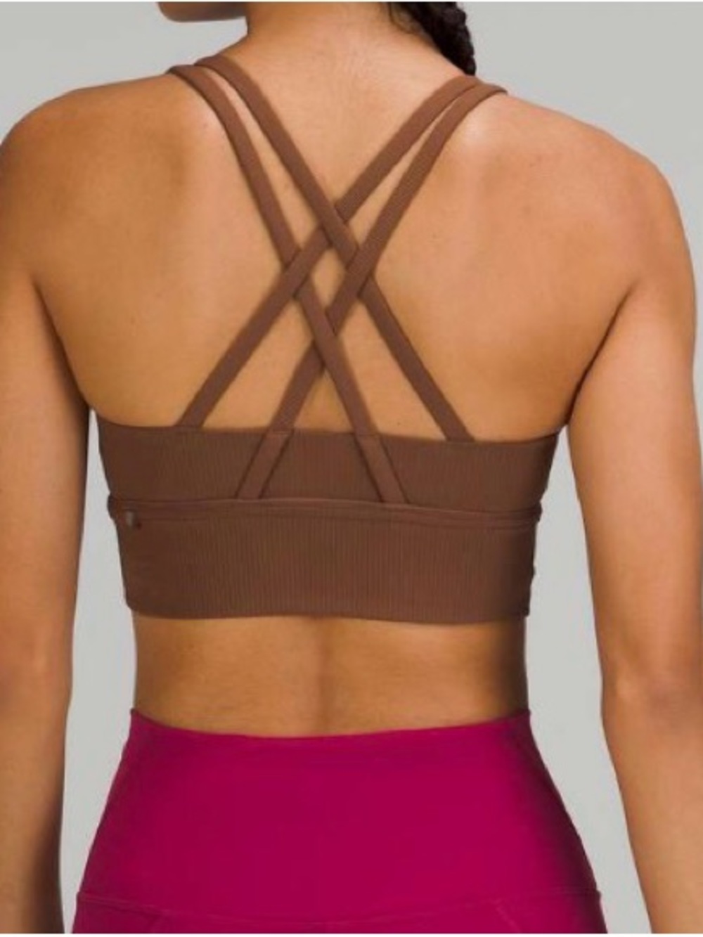 NWOt New Lululemon Energy Longline Ribbed Bra Luxtreme Roasted Brown